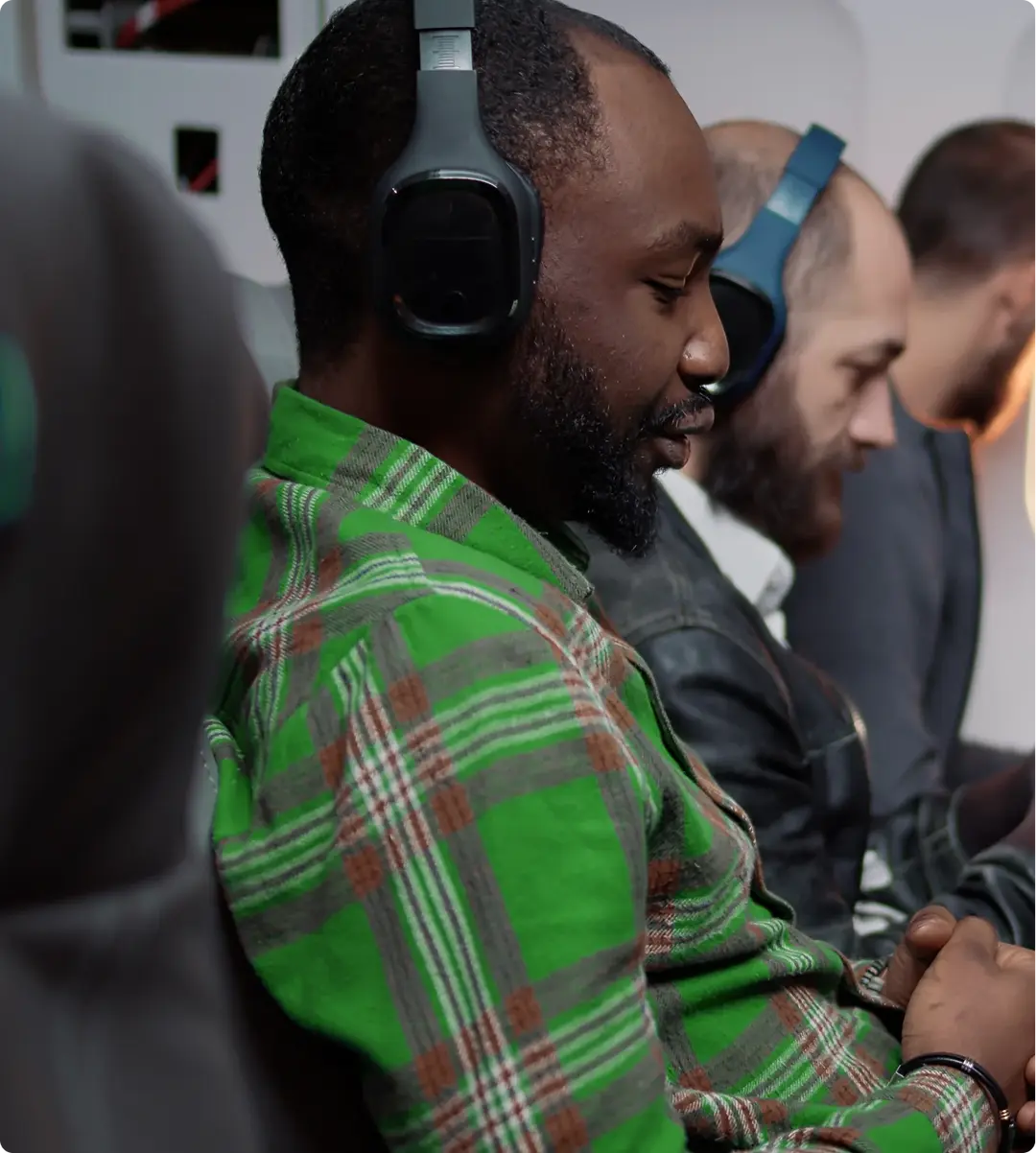 A passenger on a flight